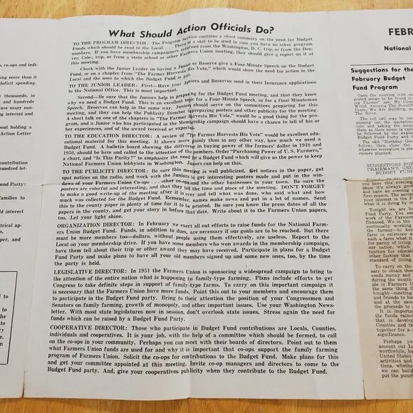 1951 Farmers Union Action Letter February Lincoln Gettysburg Address Edison - Picture 5 of 12